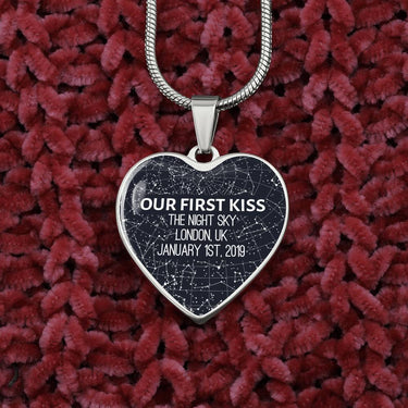 Personalized Star Map Heart Necklace - Love You This Much